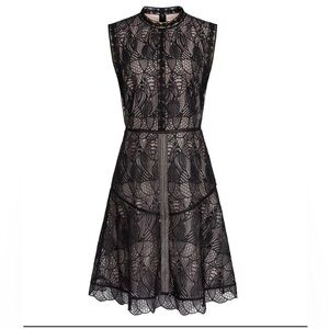 Reiss Elegant Black Lace Sleeveless Dress